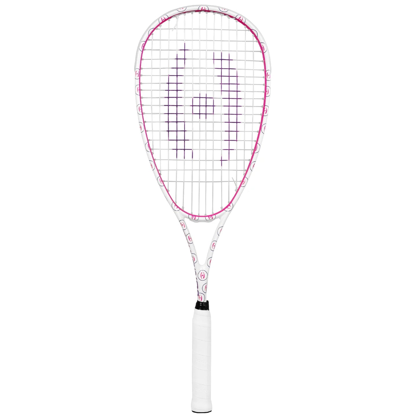 Harrow Junior Squash Racquet Pink/White/Purple - Half Cover